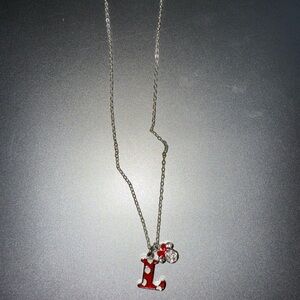 Disney Red and Silver Enamel Charm Necklace
